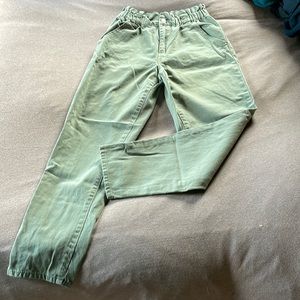 Forever 21 Green Paper Bag Style Jeans // Perfect Condition!